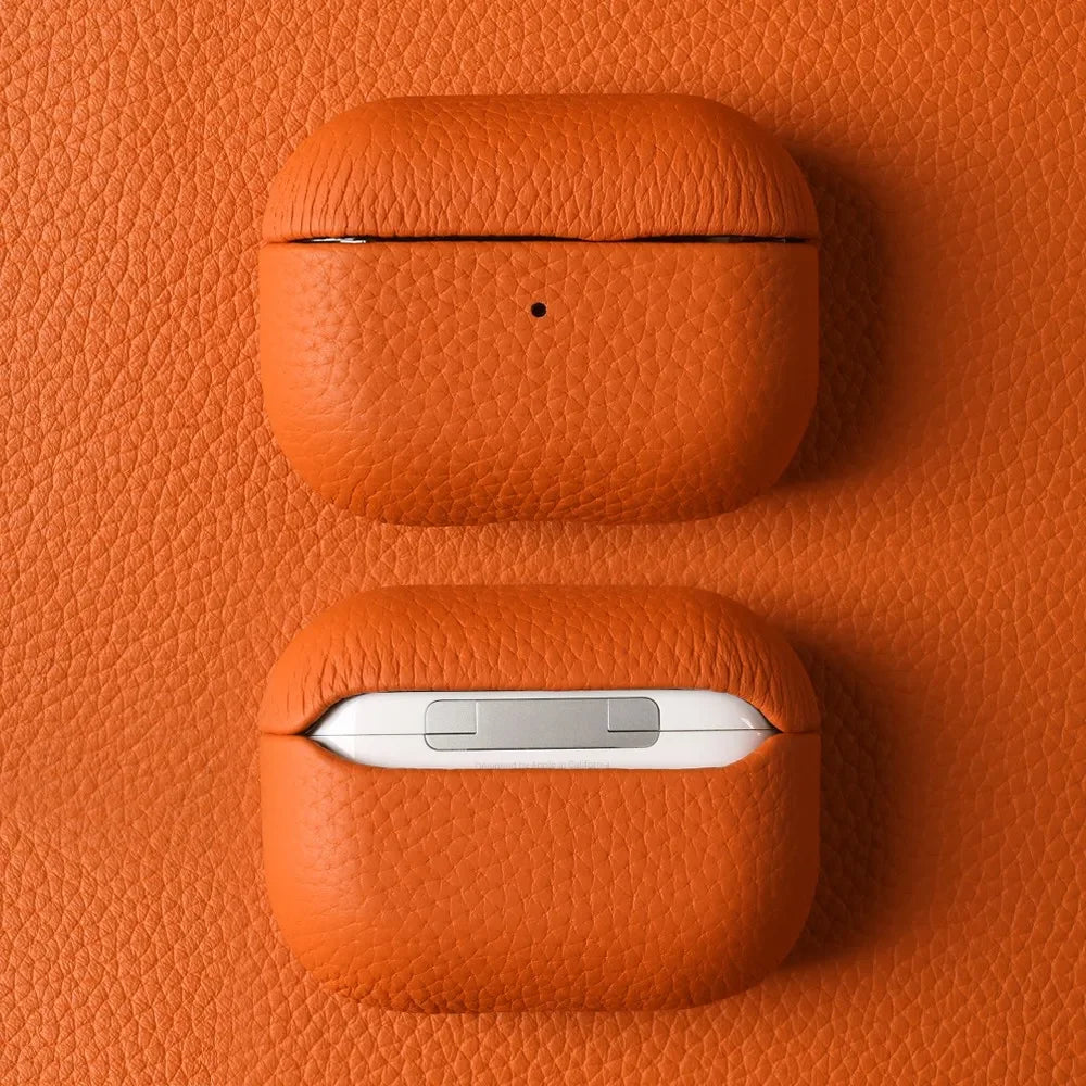 Genuine Leather Protective Case for AirPods Pro, AirPods 3, and AirPods 2 - Cowhide Charging Box